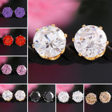 Earings for Woman 18k Gold Gemstone Crystal Jewellery with CZ Stud Earrings