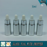 5ml Mini Silver Electroplating Glass Vial Dropper Bottle for Essential Oil