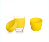 Reusable Colorful Glass Coffee Cup with Silicone Sleeve Forpromotion