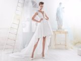 Hot Sale Hi-Low Lace Short Wedding Bridal Gown