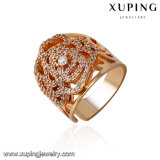 14134 Fashion Luxury Gold Hollowed-out CZ Open Ring