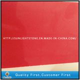 Pure Red Artificial Quartz Stone for Kitchen Countertop Slab