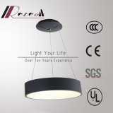 LED Matt Black Acrylic Round Pendant Lamp for Hotel Project