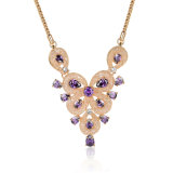 Purple Zircon Woman Fashion Statement Neckalce