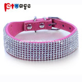 PU Collars Crystal Dog Collar Leather Dog Product Pet Supply