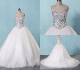 Luxury Crystal Ball Gown White Wedding Bridal Dresses