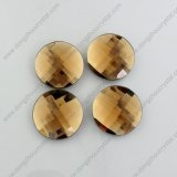 Dz-1041 Topaz Flat Back Round Glass Beads for Garment