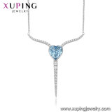 43598 Xuping Simple Shape Heart Crystals From Swarovski White Gold Plated Necklace