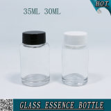 30ml 35ml Empty Clear Glass Essence Bottles with Plastic Screw Cap