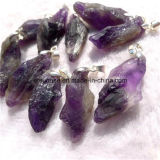 Semi Precious Stone Fashion Natural Crystal Amethyst Rough Pendant Jewelry