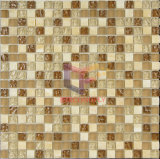 Rough and Matt Face Mixed Glass with Marble Mosaic Used in Living Room (CS100)