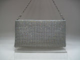 Evening Mesh Shoulder Bag with Crystal Design