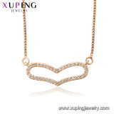 44434 Fashion Elegant Rose Gold-Plated CZ Diamond Stainless Steel Jewelry Pendant Necklace