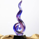 Special Purple Color Decor Personalized Crystal Trophy for Supplies