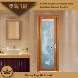 Elegant Crystal Decoration Double Layer Tempered Glass Panel Aluminum Bathroom Door