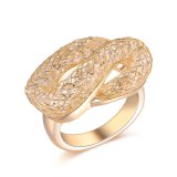 Trendy Snake Shape Champagne Color Fashion Accessory Crystal Woman Ring