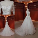 Long Sleeve Beading Crystal Ballgown Bridal Wedding Dress Z11149