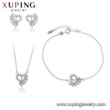 64727 China Wholesale Xuping Newest Luxury Rhodium Zircon Jewelry Set