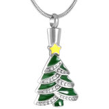 Christmas Tree Memorial Urn Ashes Jewelry Stainless Steel Cremation Pendant