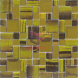 Gold Color Glass Mix Metal Mosaic (CFM883)