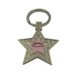 Promotional Cute Crystal Zinc Alloy Star Shaped Keychain