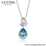 43832 Xuping New Fashioned Tear Drop Crystals From Swarovski Simple Necklace Designs