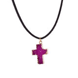 Fashion Crystal Glass Cross Pendant Women Necklace Cross Pendant Necklace Women Fashion New Design Necklace