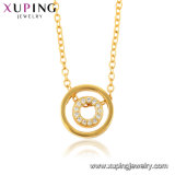 44436 Xuping Fashion Rose Gold Color Scrub Surface Necklace