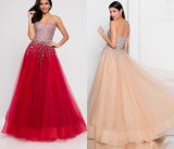 Beads Prom Gowns Crystal Red Champagne Party Cocktail Evening Dresses P16923