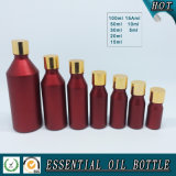 Red Colored European Glass Essential Oil Bottle with Gold Cap