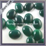 Oval Shape Emerald Color Agate Semi-Precious Gemstone