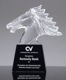 Customized Personalized K9 Glass Horse Shape Crystal Trophy Award with 3D Laser Engarved