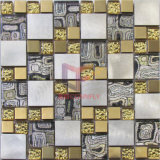 Gold Color Modern Design Stainless Steel Mix Glass Mosaic (CFM1014)