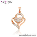 33803 Rose Color Cross Pendant with Zircon