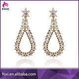 Cubic Zirconia Guangzhou Brass Earrings 18K Gold Plated