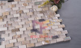 Beige Travertine Mix Shell, Metal and Crystal Mosaic Tile for Wall Decoration (CFP070)