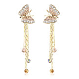 Stylish Butterfly Zinc Alloy Rhinestone Imitation Fashion Jewelry Earring