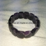 Fashion Natural Crystal Amethyst Rectangle Bead Bracelet