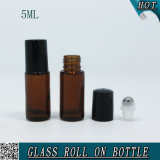 5ml Amber Cosmetic Empty Glass Essential Oil Roll on Bottle