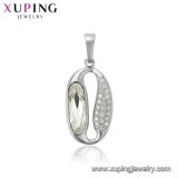 Fashion Xuping Silver Four Leaf Clover Key Jewelry Pendant with Flower CZ Rhinestone