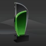 Green Forest Leaf Crystal Award (T-HGLF310)