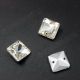 Cleat White Square Sew on Flat Back Sew on Rhinestones Beads for Wedding Dress