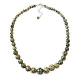 Fashion Natural Crystal Dalmatian Jasper Gemstone Beaded Chaming Necklace Jewelry