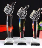 Big Thumb Engraving Crystal Trophy Award