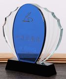 Blue Oval Crystal Medal Black Base