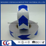 Blue and White Arrow PVC Reflective Tape with Crystal Lattice