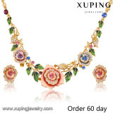 Fashion Luxury 18k Gold-Plated Imitation Flower Jewelry Set with Rhinestone (S-8)