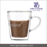 15oz High Quality Double Wall Glass Mug with Handle for Hot Coffee Drinking for Home Using (GB510050440)