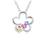 Hot Sale Beautiful Design Colorful Crystal Platinum Plated Necklace