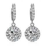 White Gold Engagement Wedding Pendant Zircon Earring